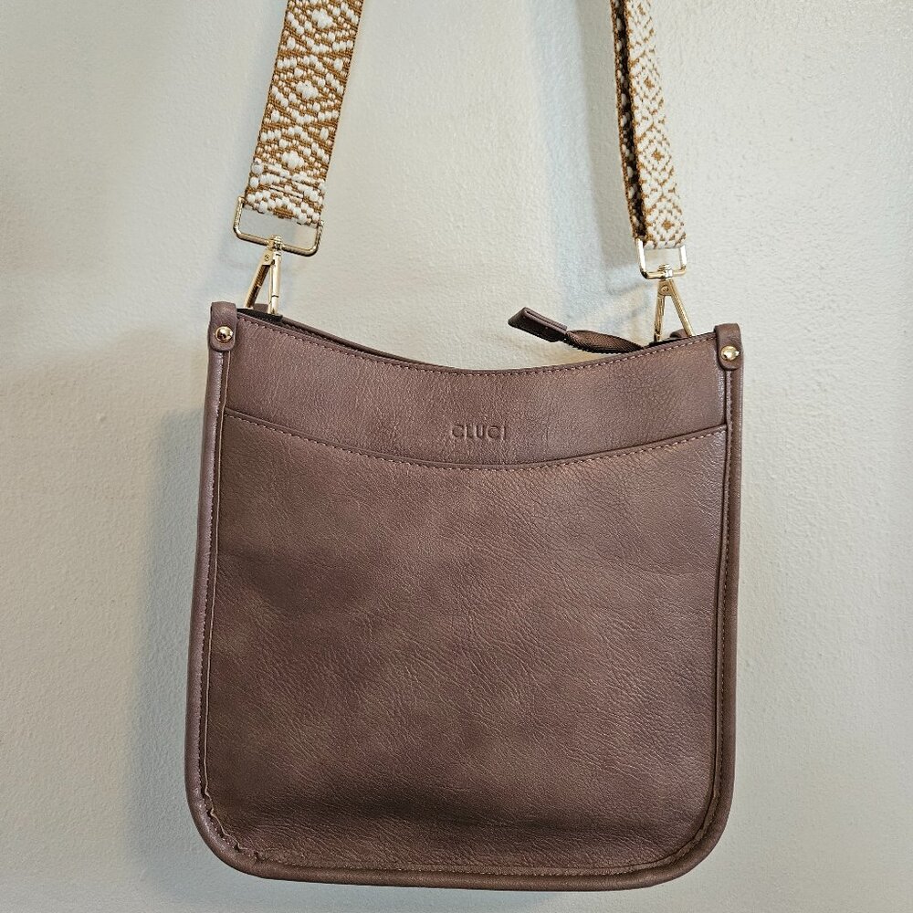 Vegan leather cross body purse with guitar strap